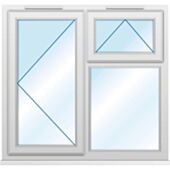 uPVC Obscure Glazed 3PTOV Window (LH) - Smart Secure with Kubu®